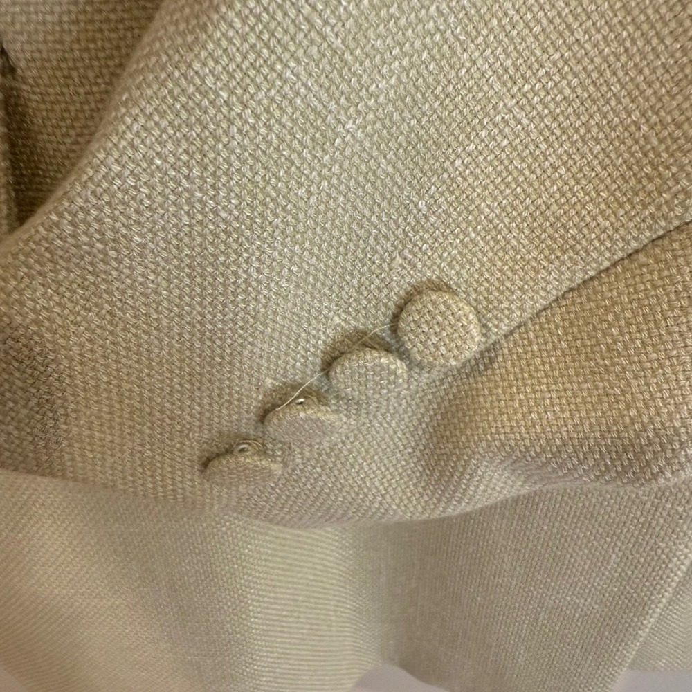House of Harlow 1960 Double Breasted Linen Blend Blazer Jacket Beige Size L - Picture 6 of 10